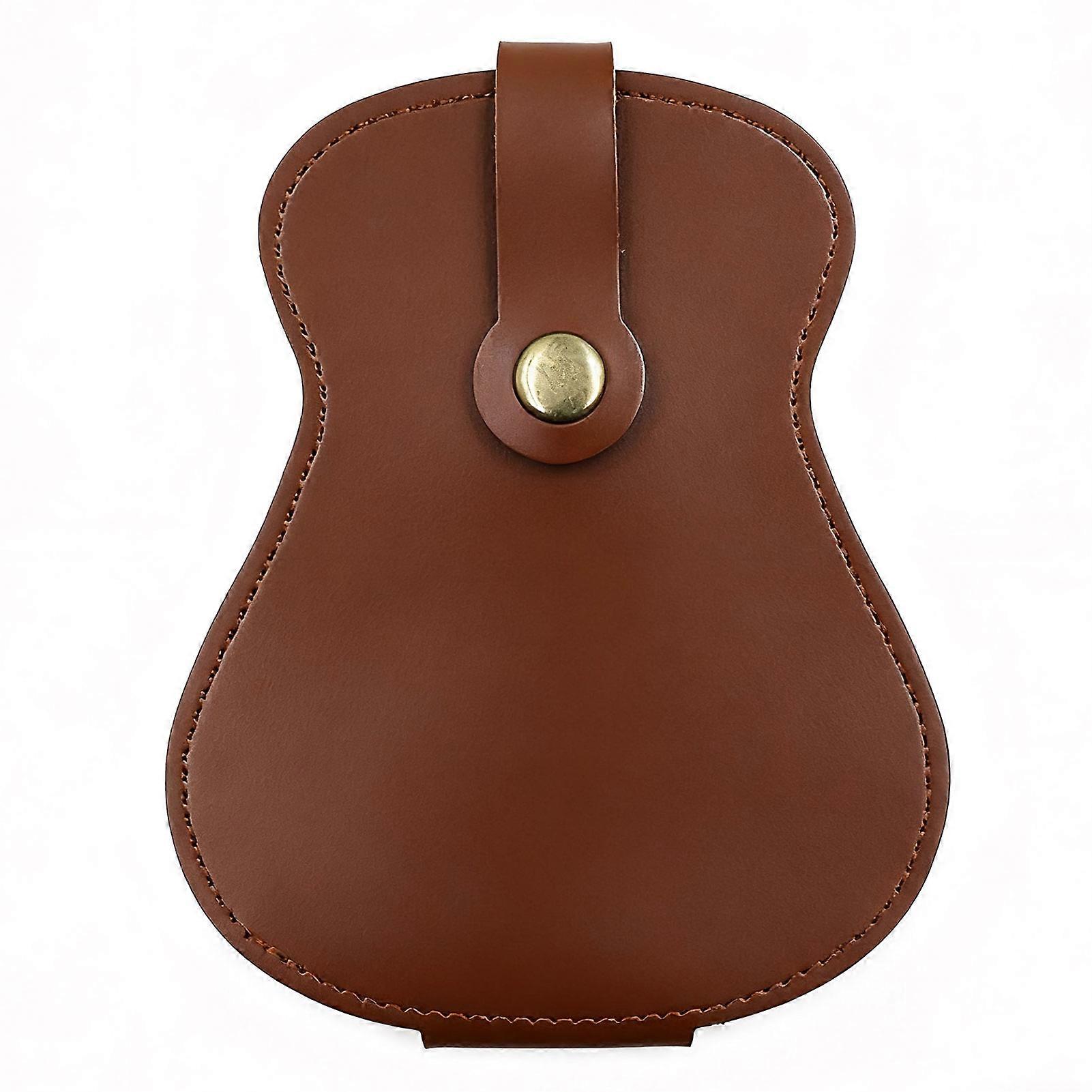 PU Leather Pick Pouch For Guitarists Sturdy Protection Easy Access Concert Companion