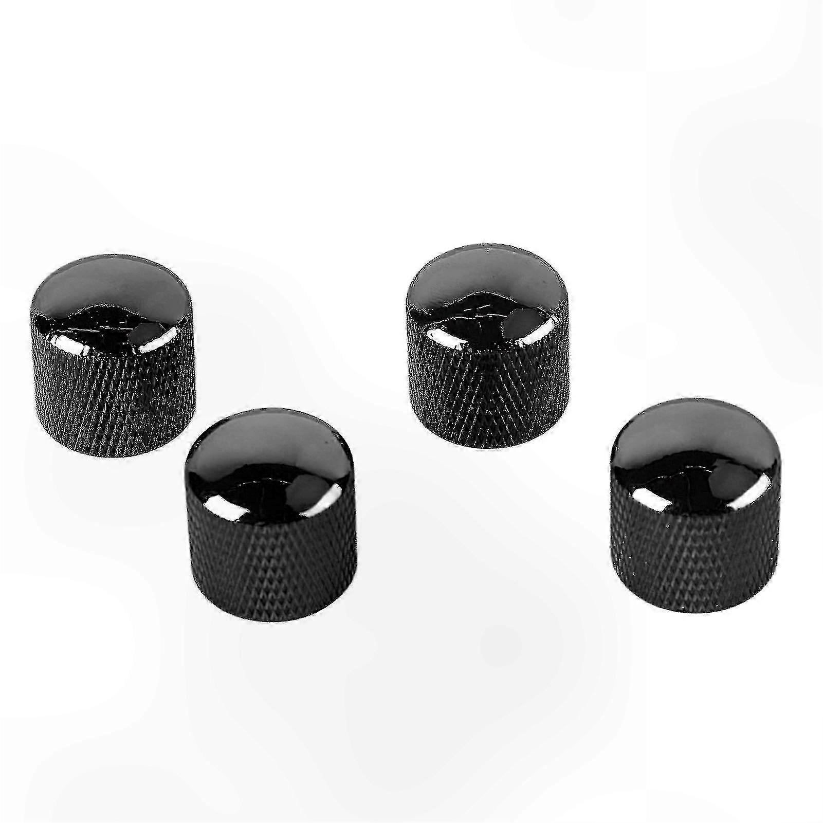 4PCS Black Metal Dome Knobs for Electric Guitar - Replacement Volume & Tone Controls Accessories