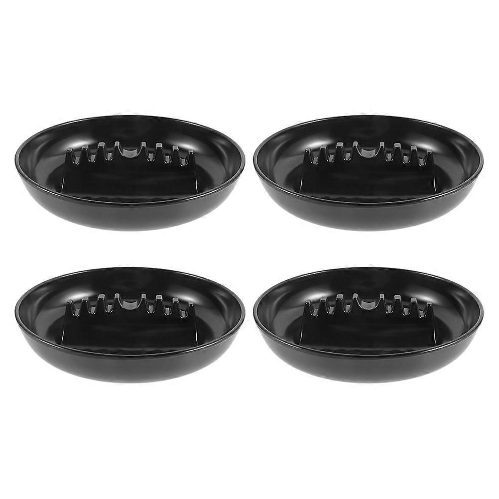Plastic Round Ash Tray for Cigarettes with 7 Slots for Office Use 16Pcs
