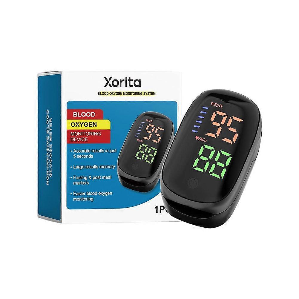Portable Fingertip Pulse Oximeter Blood Oxygen Monitor with OLED Display Real Time SpO2 Heart Rate Tracking for Home Travel Sports
