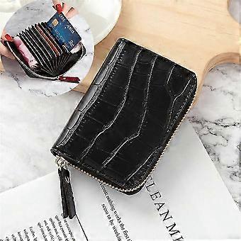 New Multi -card Position Anti -magnetic Anti -theft Card Bag Pu Leather Zipper Wallet Credit Id Bank Card Holder Case Coin Purse
