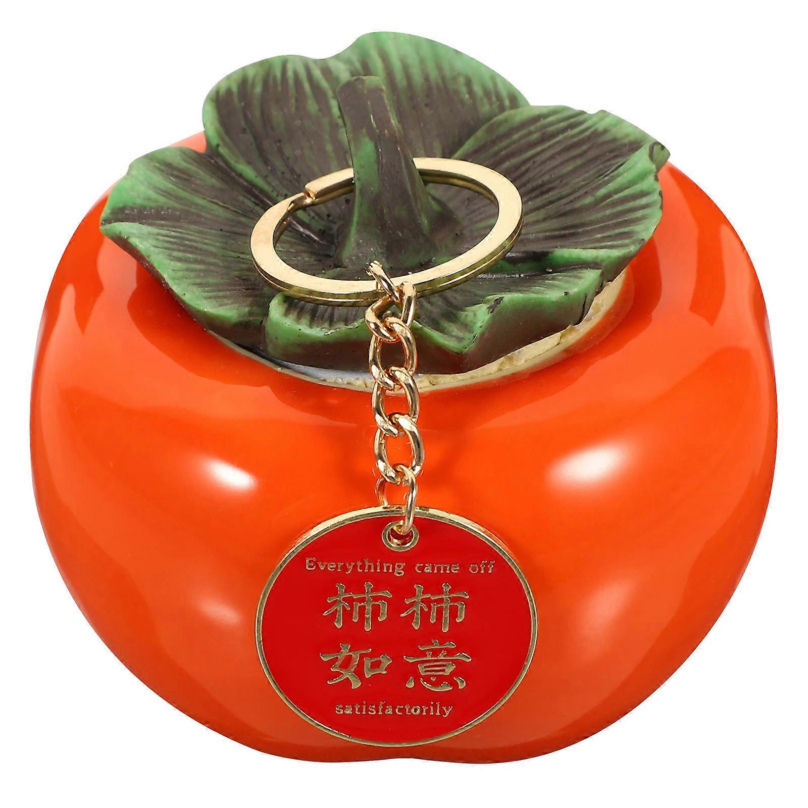 New Year Persimmon Decor Ceramic Ornament for Home Use 4Pcs Set