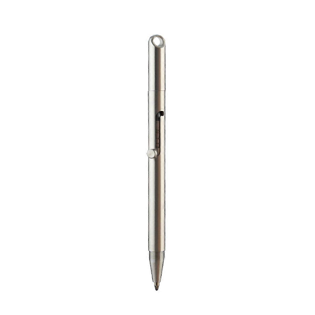 Stainless Steel Click Pen, 2-in-1 Metal Signature Pen, Sharpener-Free Pencil, Portable Keychain Trav