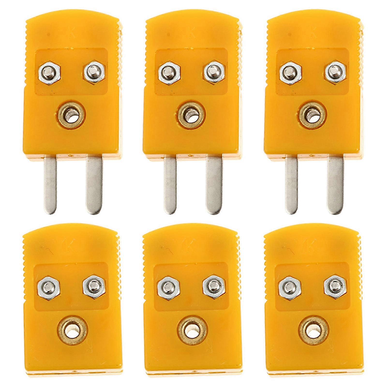 Thermocouple Adapter Connectors For K Type Instruments Designed For Professionals And Technicians Available In Durable Yellow ABS Material 12 Pcs