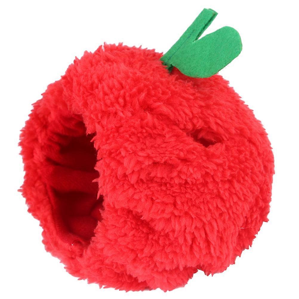 Red Cat Hat Apple Shape Decoration for Cats 3Pcs Headwear Set