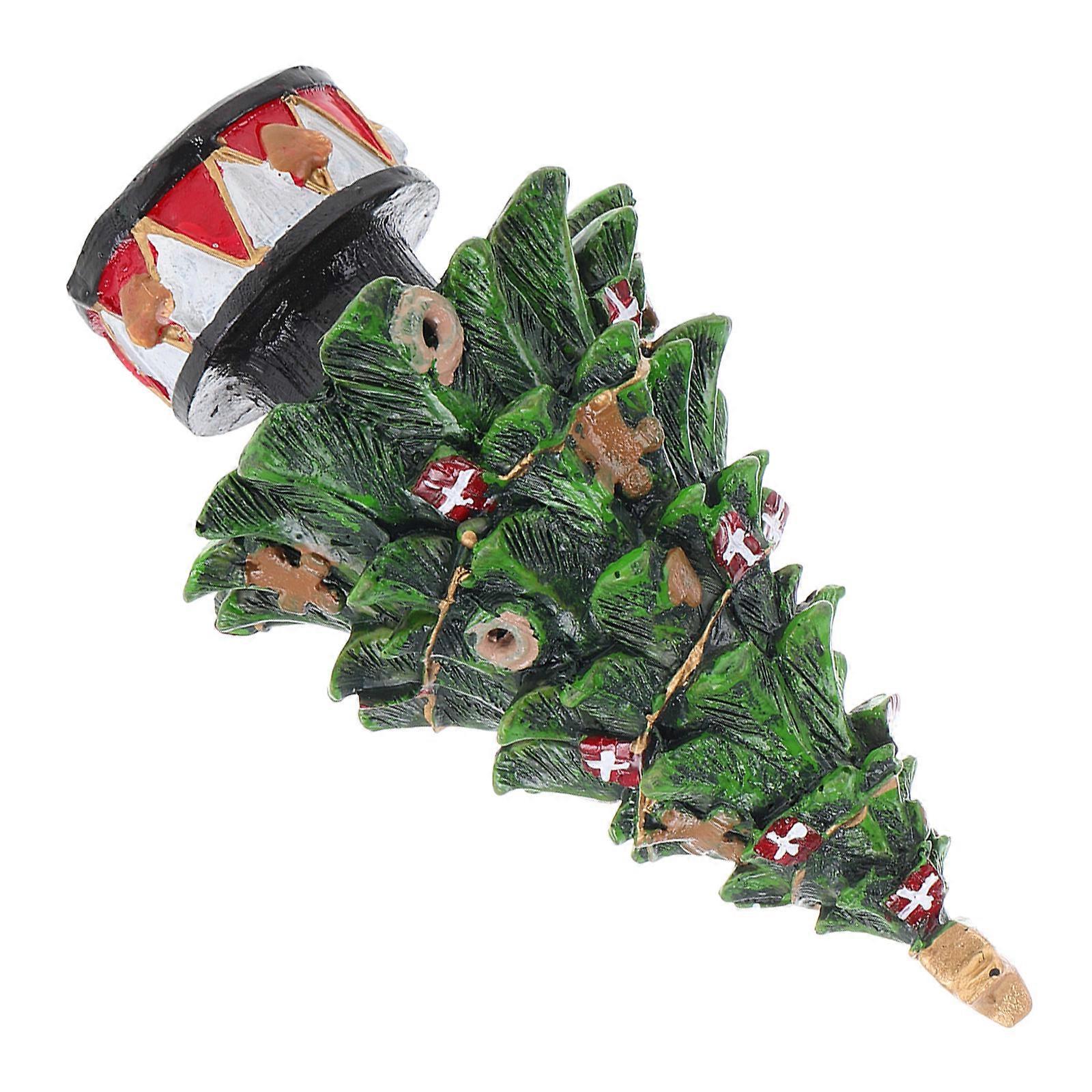 Mini Christmas Tree Figurine Resin Ornament for 4Pcs Tabletop Display