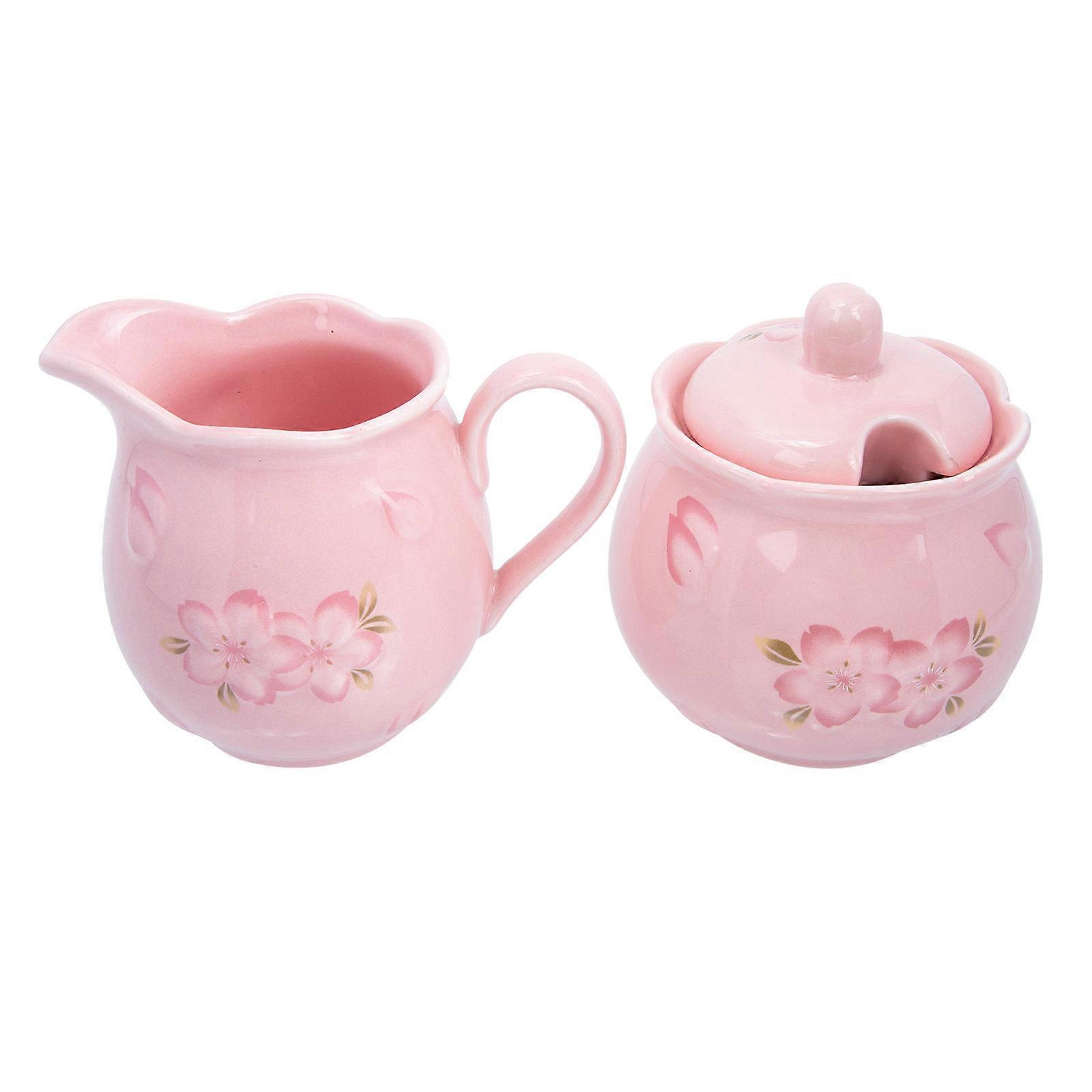 Ceramic Creamer Pitcher Coffee Creamer Pitcher for Storage 4Sets Pink