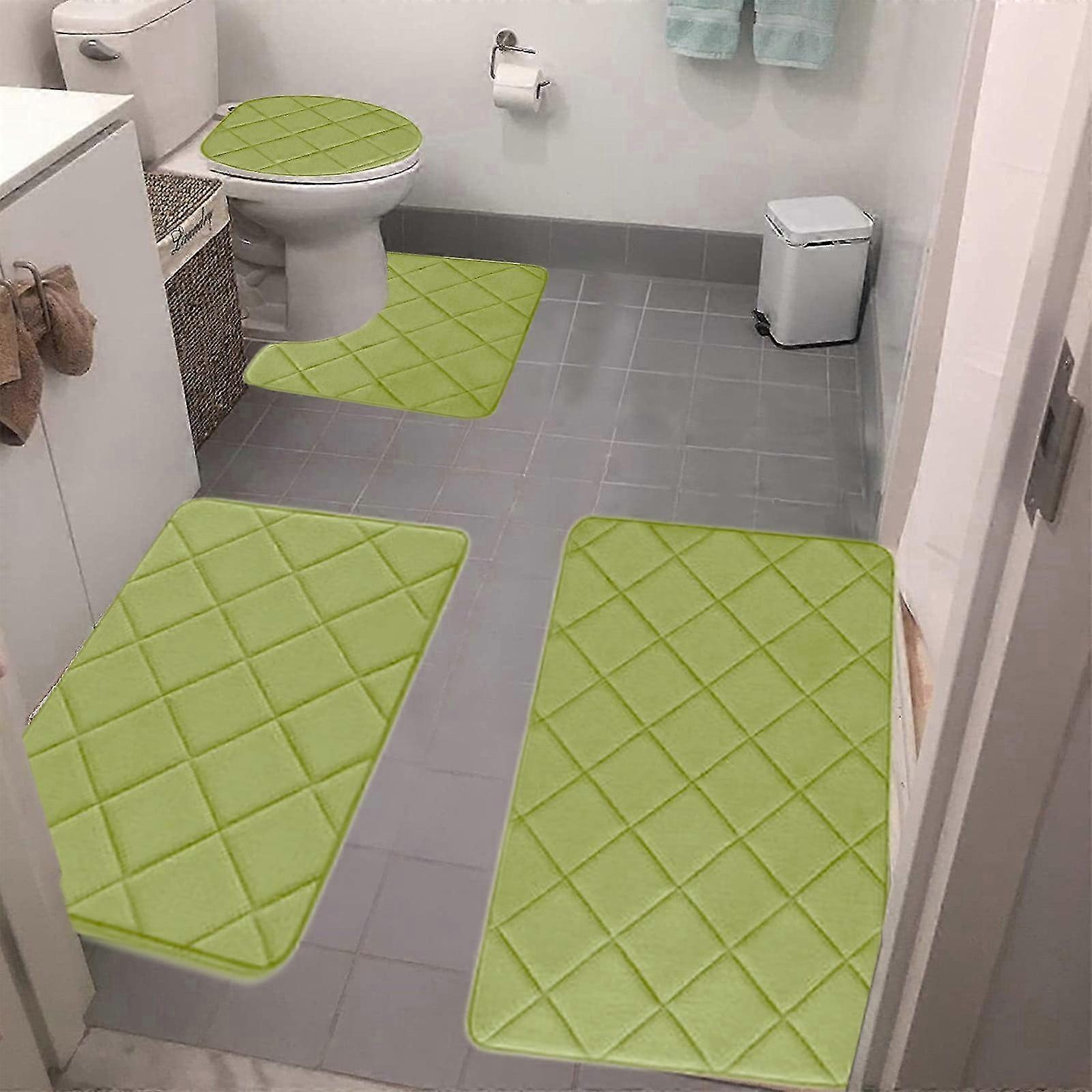 2025 Christmas Clearance Bathroom Rugs, Memory Foam Bath Mat 4 Set compatible with Universal, Soft, Non-slip, Machine Washable