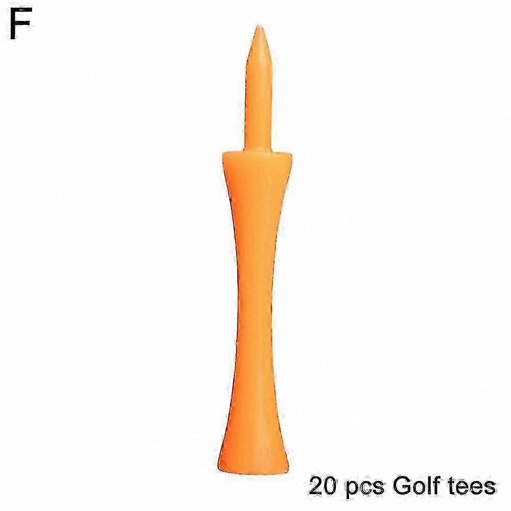 Plastic Golf Tees in Assorted Colors and Sizes - 20 Pieces per Bag