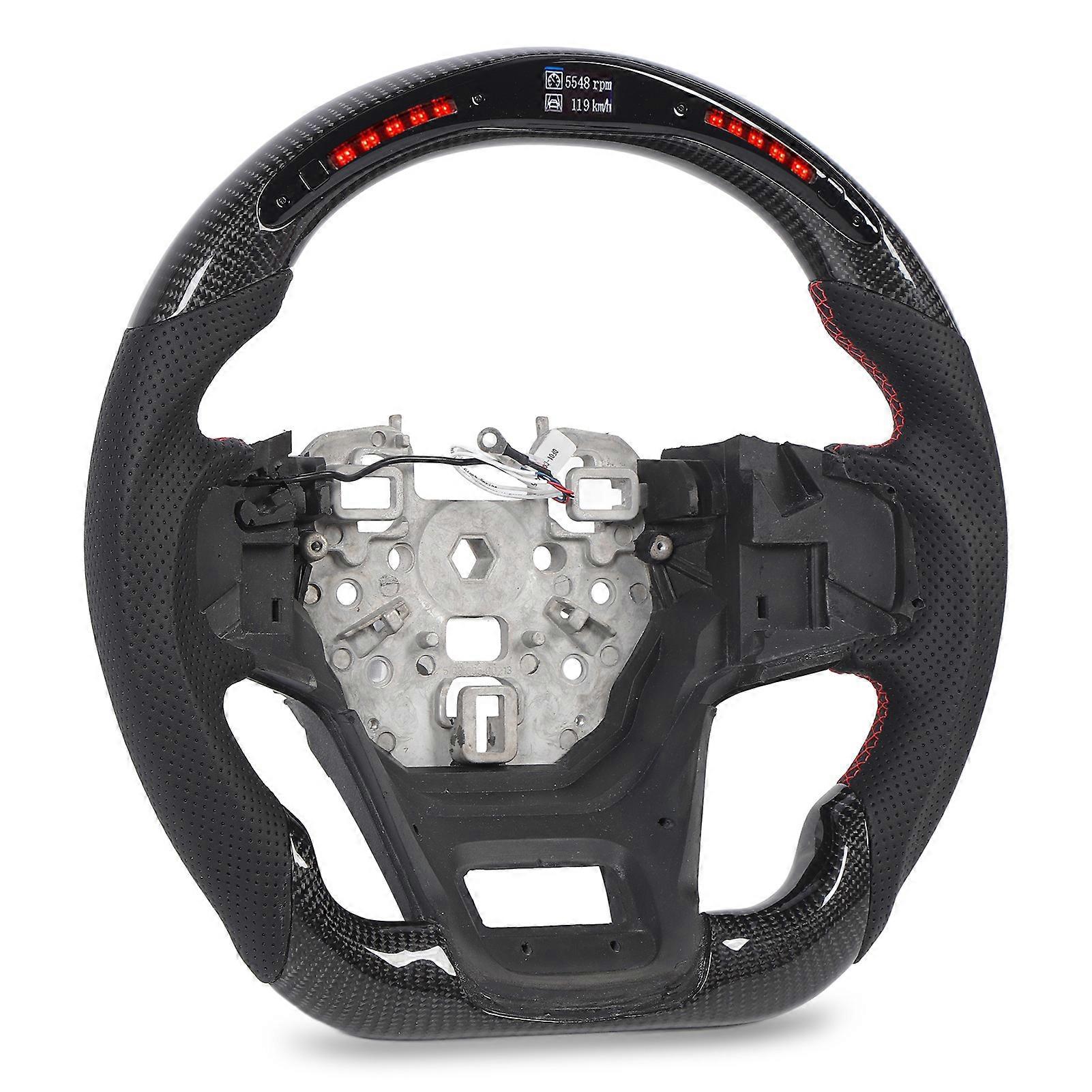 Carbon Fiber Racing Steering Wheel LED Shift Lights Flat Bottom