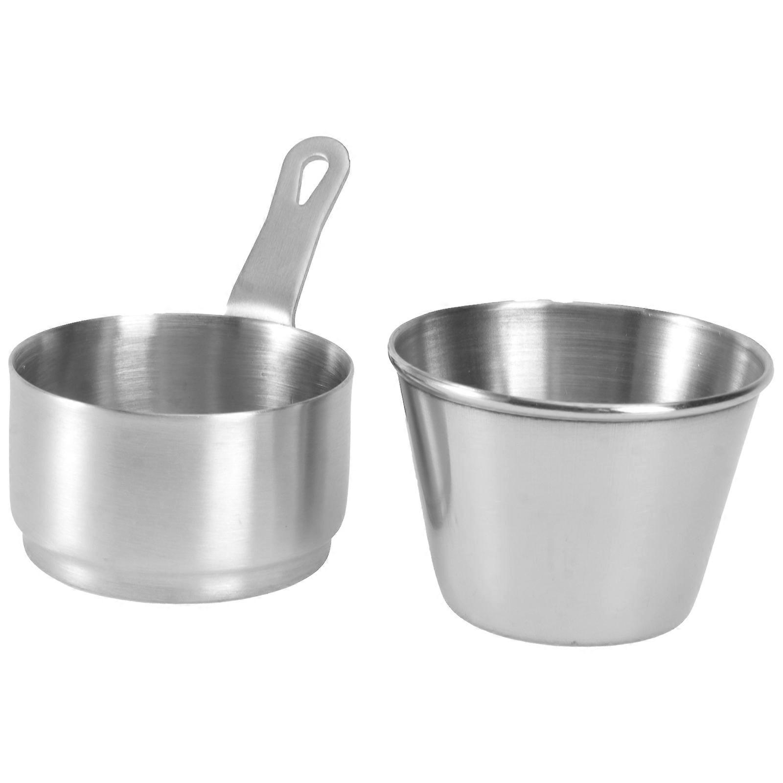 Kitchen Sauce Cup for Storage Use Silver Sauce Pot 2Sets