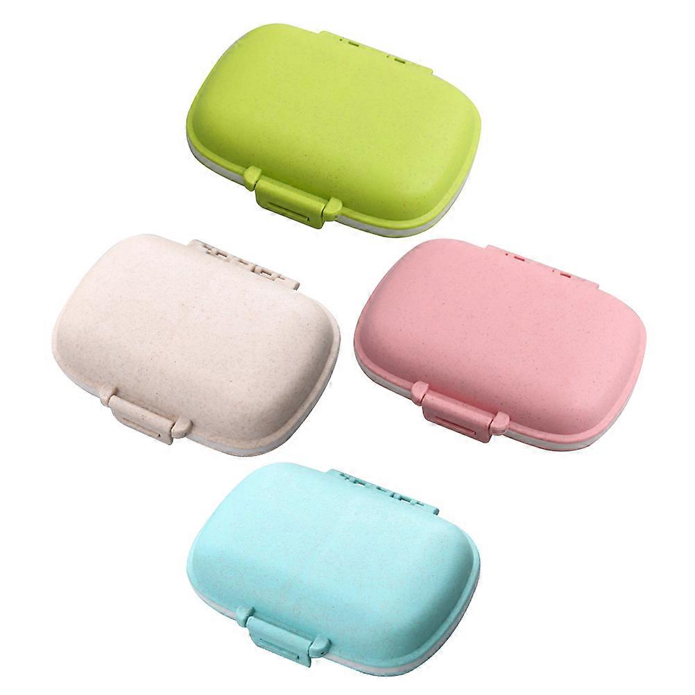 4Pcs Medication Organizer Mini Pill Containers Rectangular Design Ideal For Travel 10.80X7.00X3.10Cm