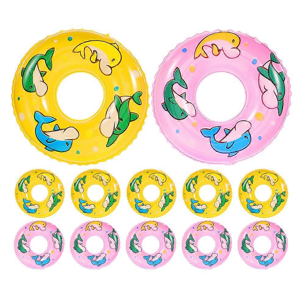 Mini House Swimming Rings for Decoration 80Pcs Plastic Assorted