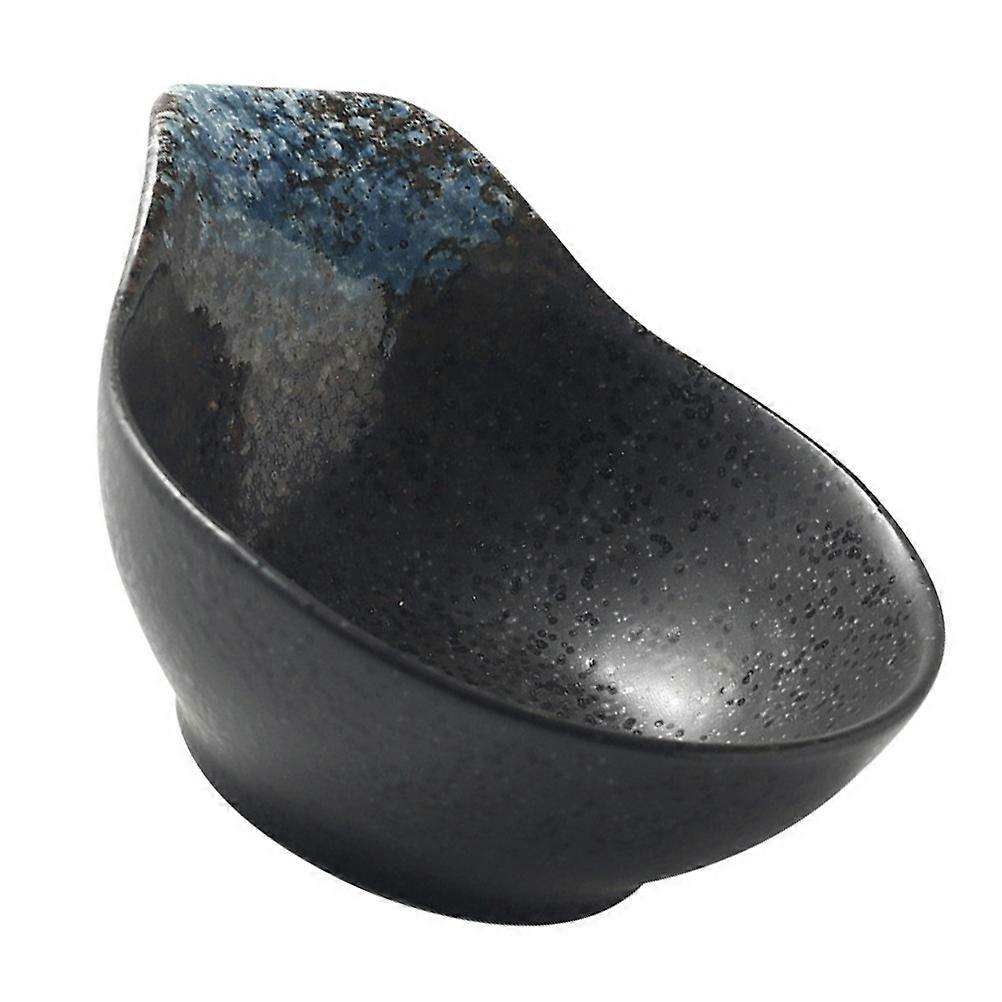 Blue Ceramic Seasoning Dish for Kitchen Sauce Storage 2Pcs Container