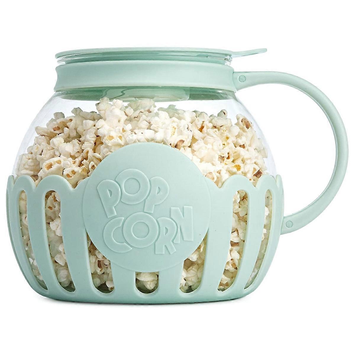 Microwave Popcorn Popper with Temperature Safe Glass, Lid Measures Kernels and Melts Butter, Dishwasher Safe