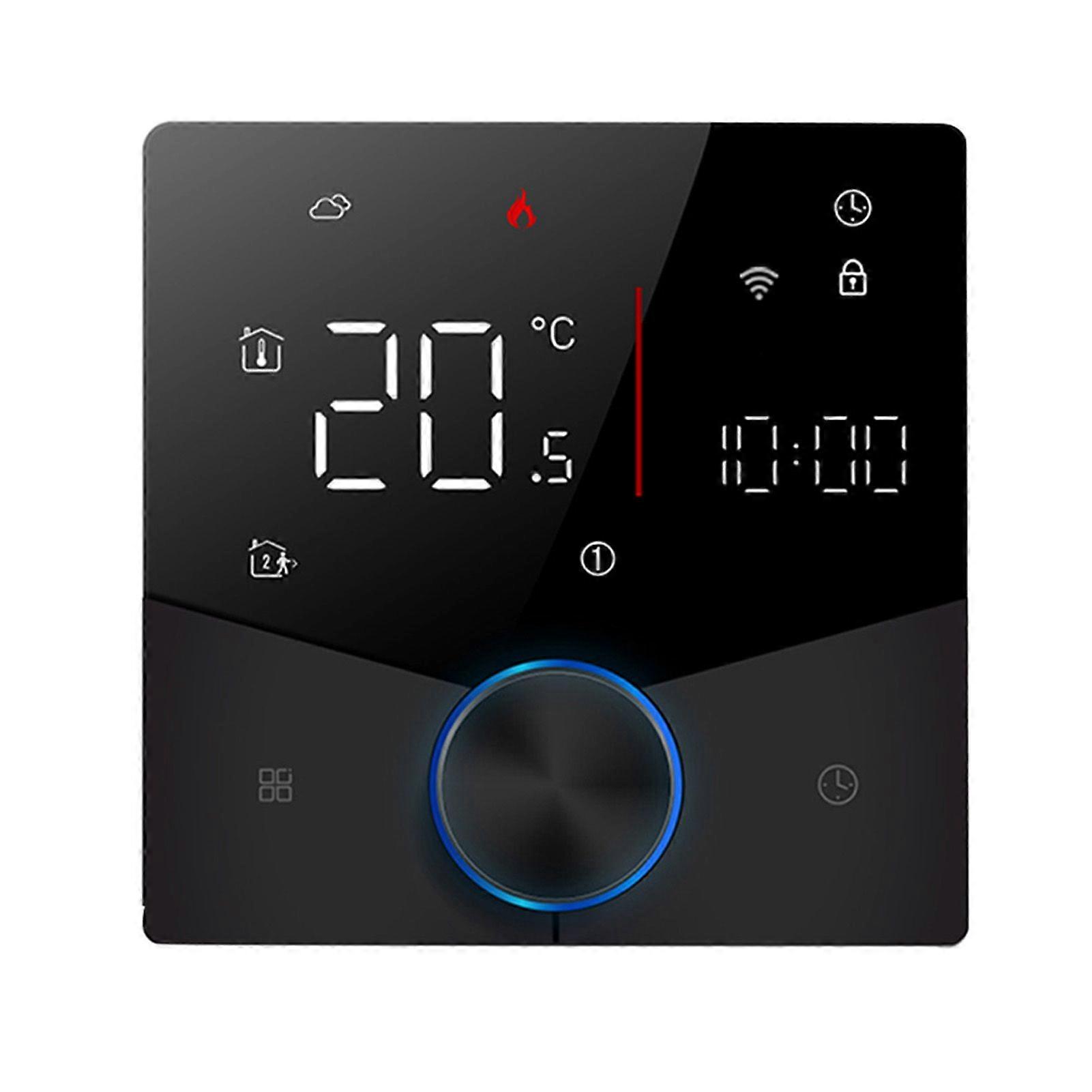 Smart WiFi Thermostat Voice Control Digital Weekly Programmable Temperature Controller Digital Smart Knob Thermostat with Dimmable Light Color