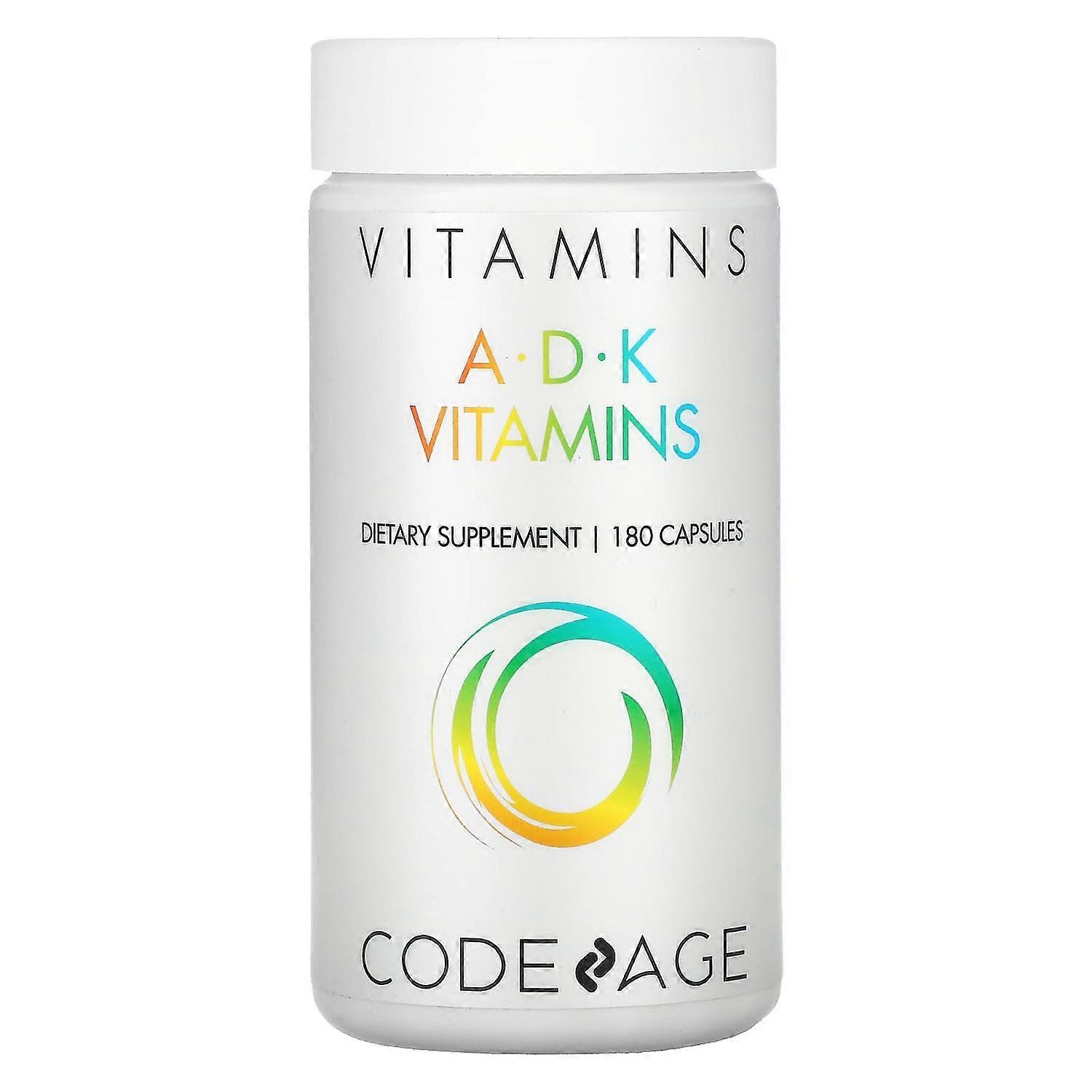 Codeage, Vitamins, A.D.K Vitamins, 180 Capsules