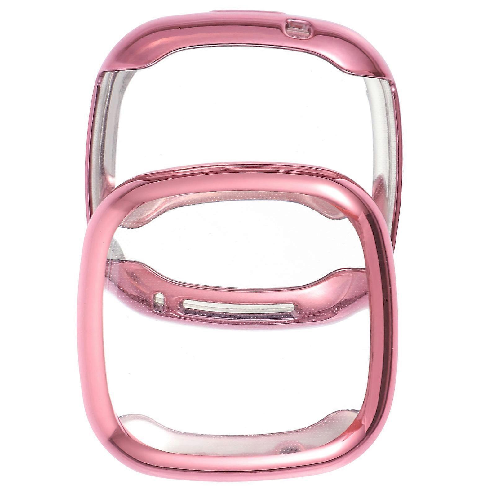 Pink Tpu Watch Protective Case for Protection Use 2Pcs Compatible with Fitbit Versa3
