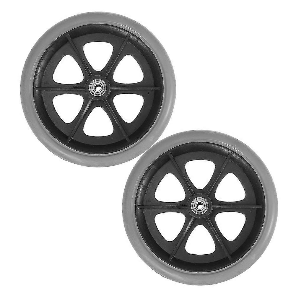 Wheel Replaceable Wheelchair Front Wheel for Wheelchair 2Pcs Grey Plastic