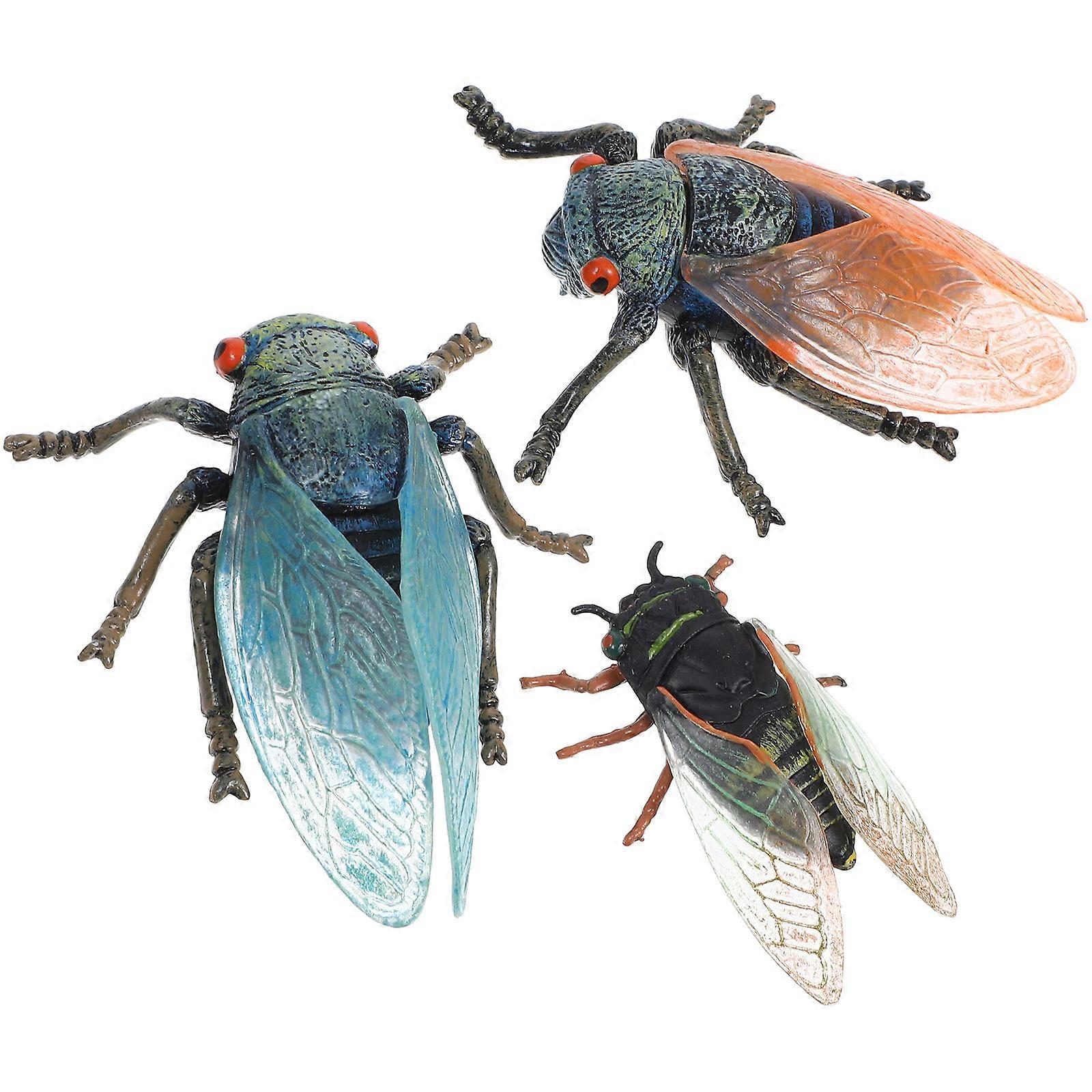 Plastic Cicada Model Decorative Toy Set for Education 9Pcs Cognitive Figurines