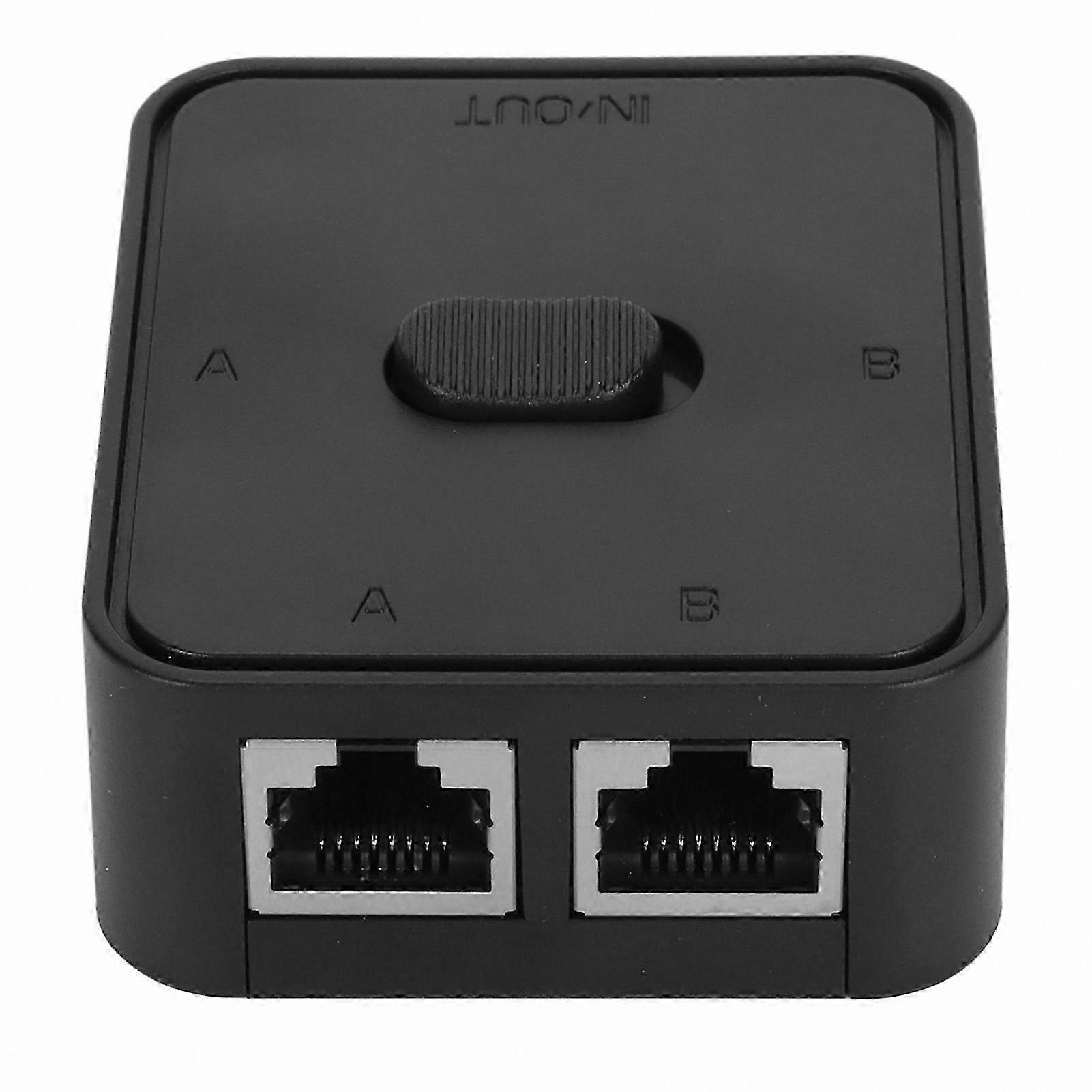 2-Port Gigabit Ethernet Switch with RJ45 CAT6 Splitter Adapter Power-Free Networking Hub 1-In 2-Out Connection Solution