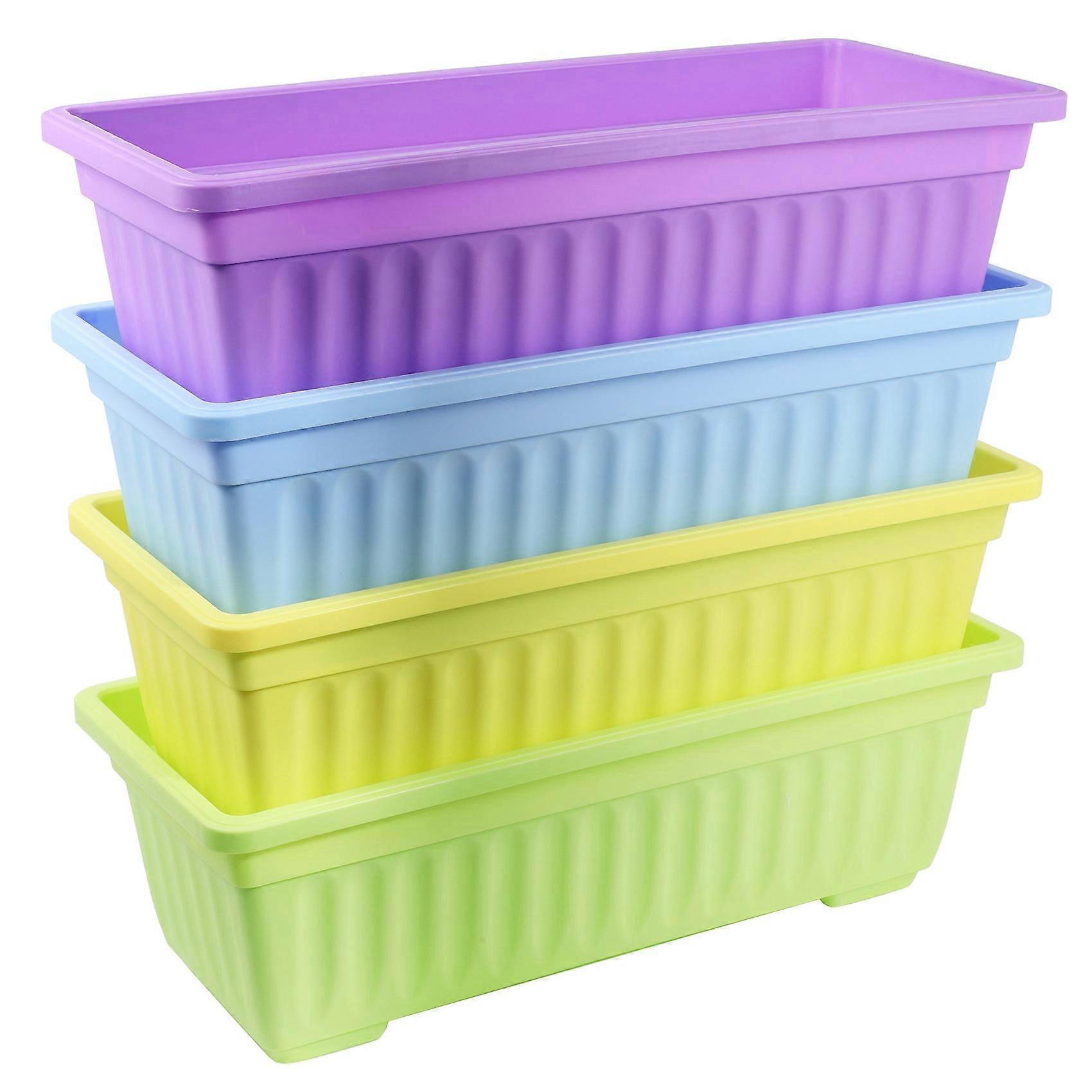 4 Packs 17 Inches Flower Window Box Plastic Vegetable 