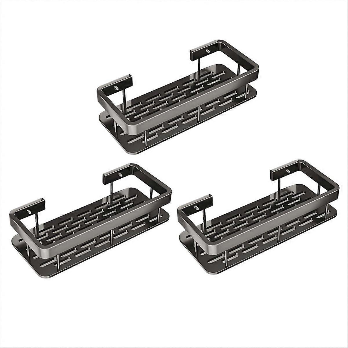 Bathroom Shelf Triangular Shelf Punch-Free Corner 3 pcs