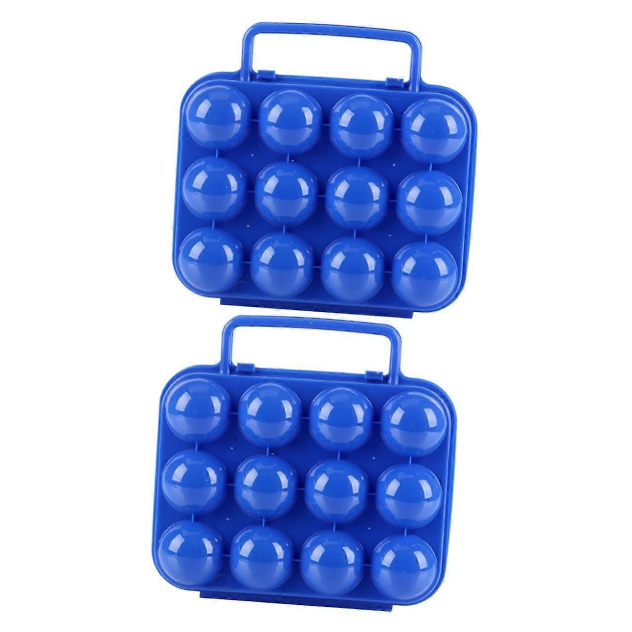 2Pcs Stackable Egg Storage Container Egg Carrier for Folding Crate Locking Cover Camping