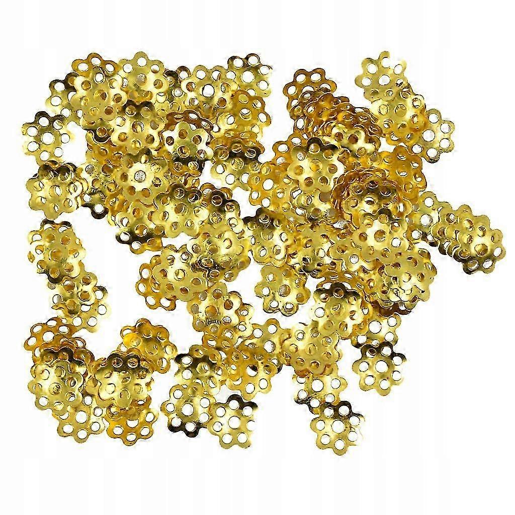 8mm Gold Plated Bead End Caps