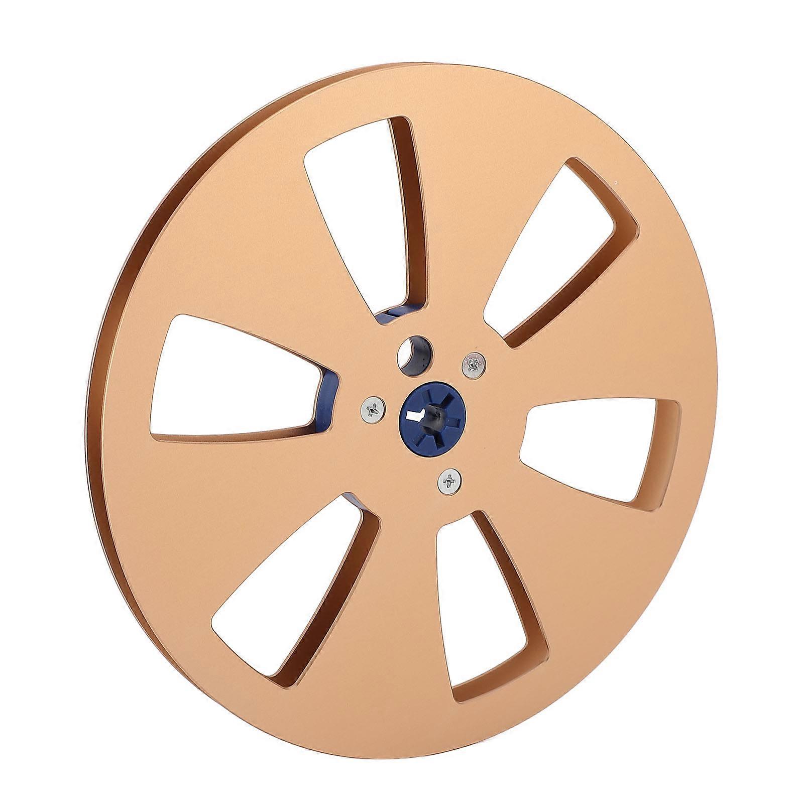 1/4 7 Inch Empty Tape Reel 6 Hole Aluminum Alloy Universal Open Reel Sound Tape Empty Disc for TEAC for ReVox Studer Opening Machine Parts Gold 