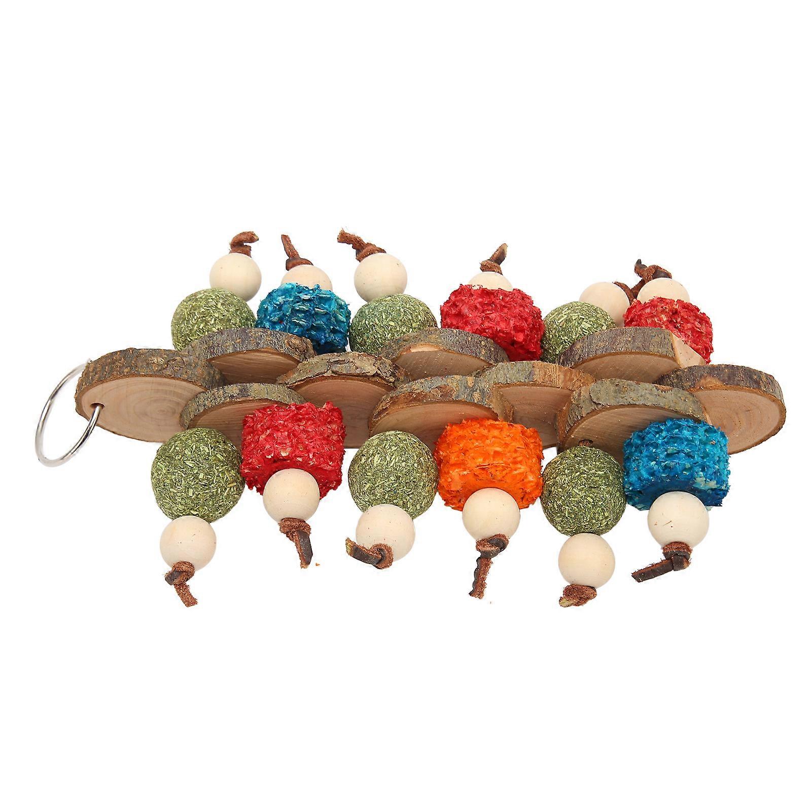 Bunny Cage Hanging Chew Toys Hand Crafted Multi Purpose Improves Digestion Rabbit Chew Toys for Teeth Grinding 