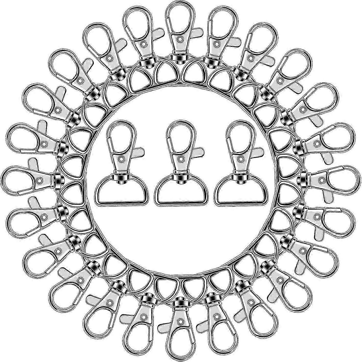 50PCS Swivel Clasps Lanyard Snap Hooks,Premium Key Chain Clip Hook Lobster Claw Clasp for Keychain Sewing Projects