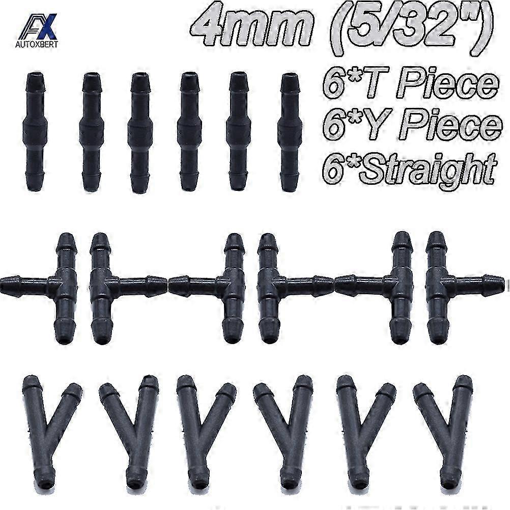 T parçası düz tee konektörü 18 Adet hava yakıt su borusu bağlantı parçaları için evrensel