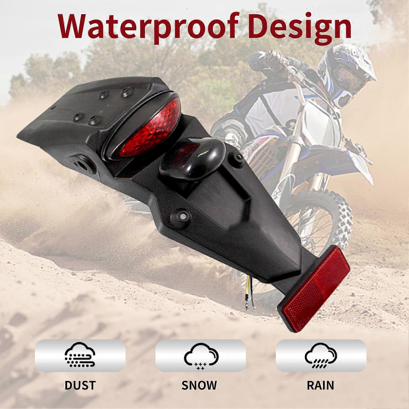 Rear fender lamp for dirt motorcycle with stop light function