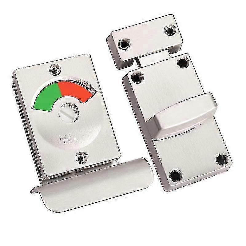 Silver Public Toilet Door Lock with Red/Green Indicator - Replacement Part for Occupancy Status (1 Piece)