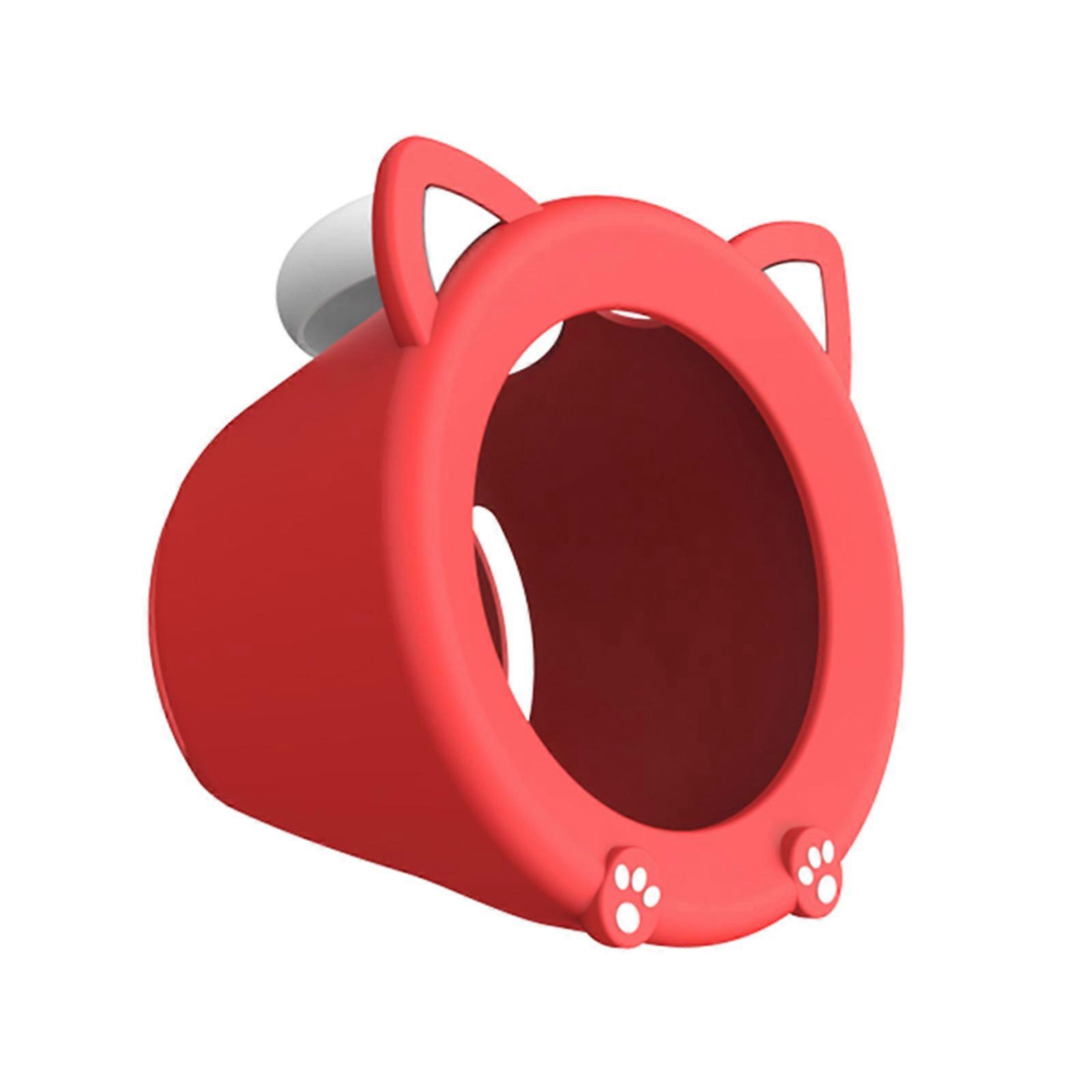 Kitten Ear Pattern Sleeve Protector Cover for Alarmo Clock Dustproof Housing Protective Case Silicone Shell Scratchproof  Red