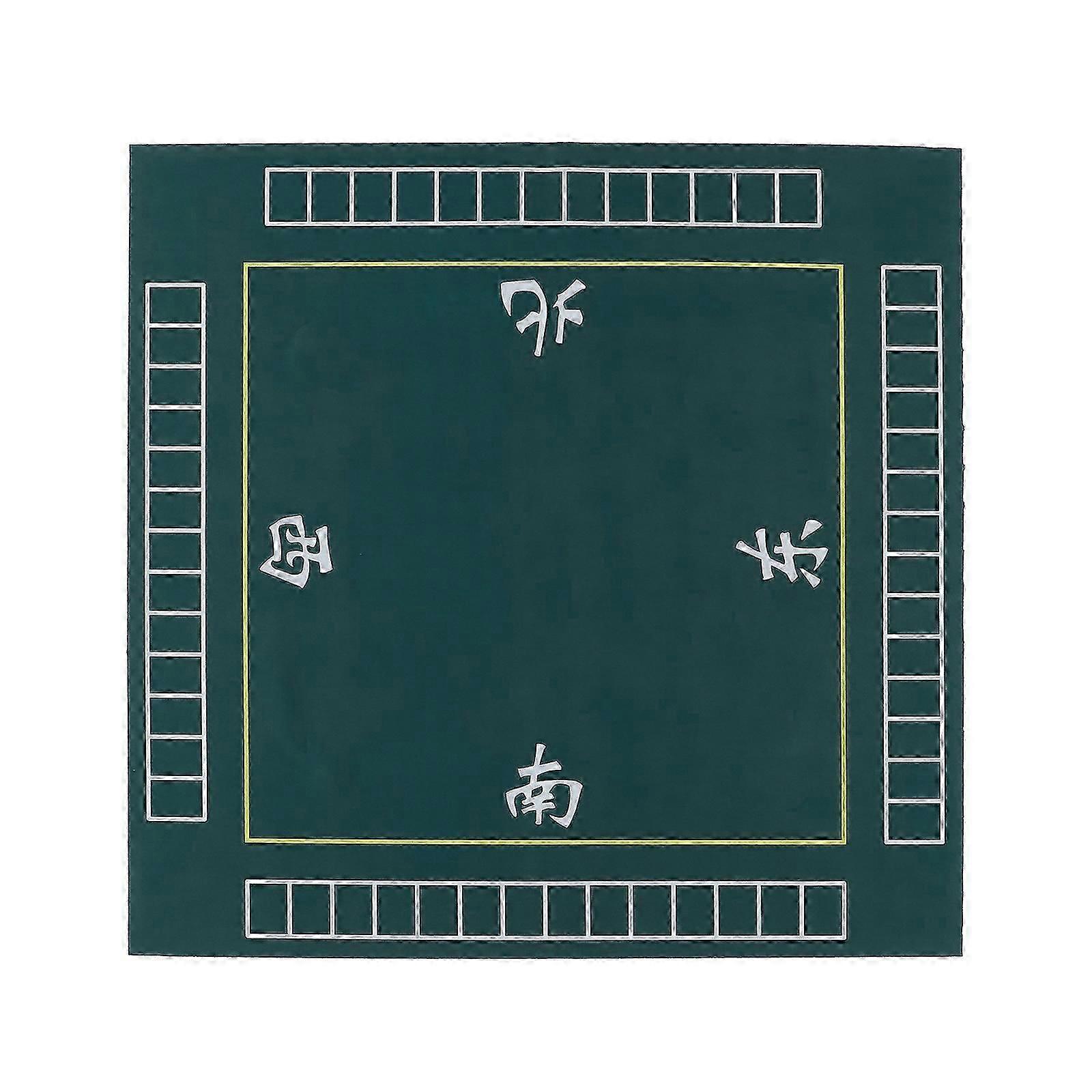 1pc Mah-jongg Table Mat Green Dominoes Game Mat Thickened Square Table Cover