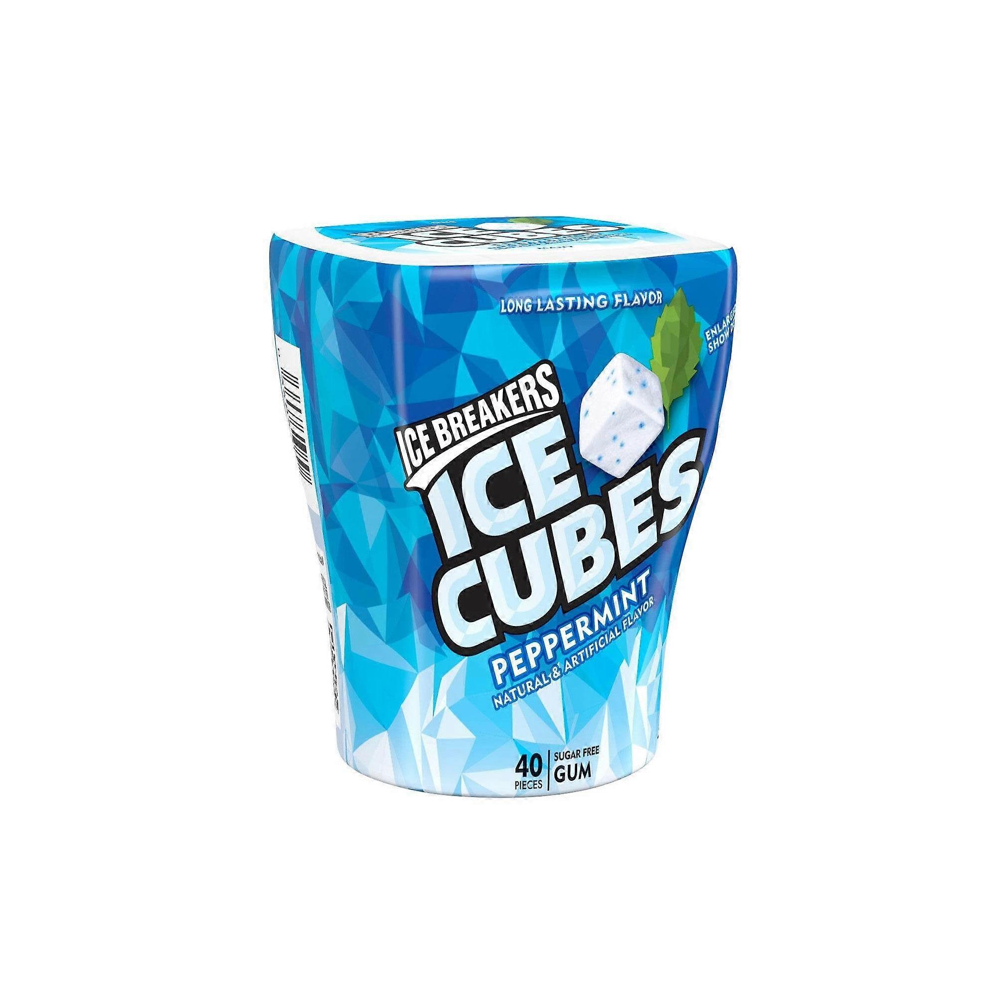 Ice Breakers Ice Cubes Peppermint Sugar Free Gum, 40 Ea