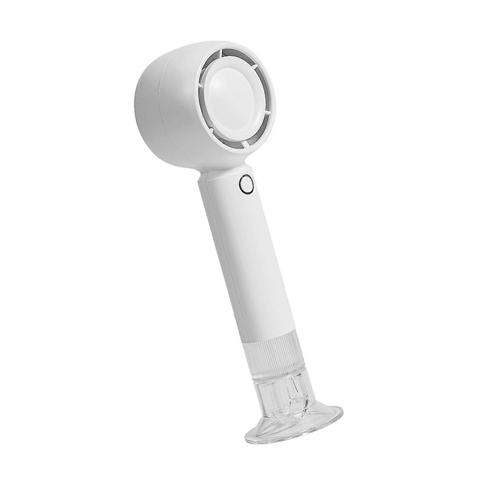 Portable Rechargeable Handheld Fan with Hook Adjustable Speeds for Travel Office Home  White