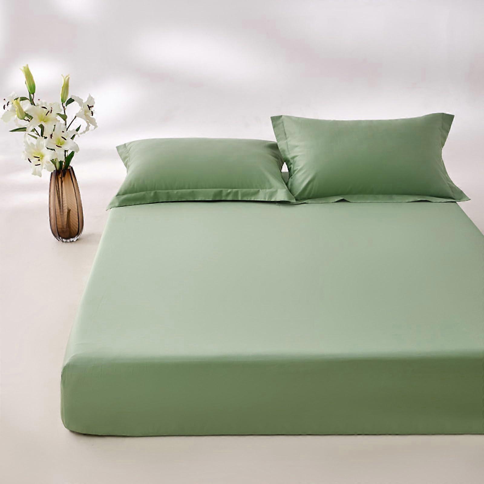 Fitted Bed Sheets 150x200 Soft Polyester Cotton Blend Breathable Machine Washable for Bedroom