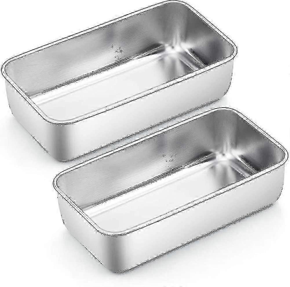 Brödform, set med 2, brödbakform i rostfritt stål, rektangulär kakform