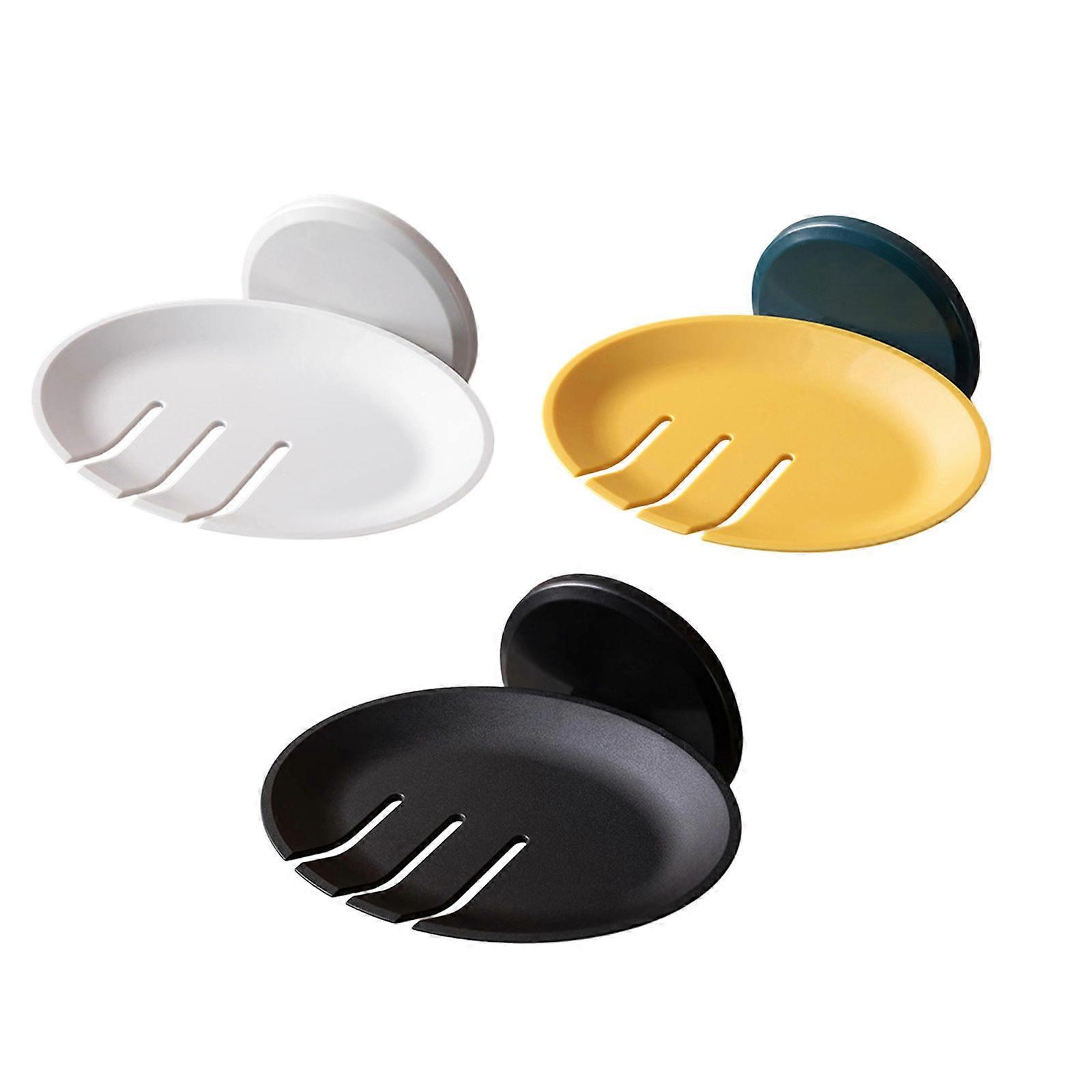 Creative Bathroom Soap Dish with Tray Easy to Install Quick Drainage Bathroom Storage Multicolor