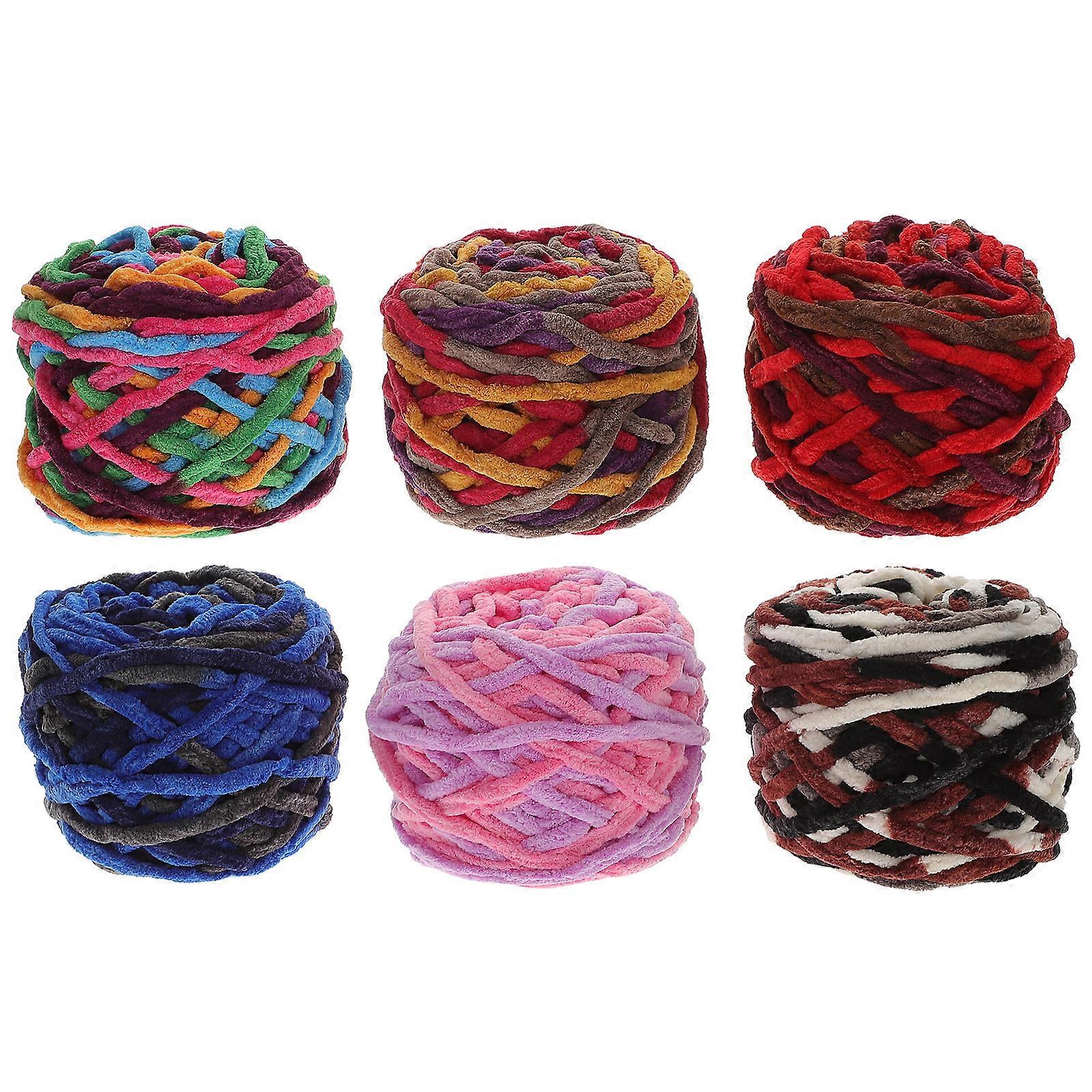 Acrylic Chunky Yarn for Crocheting 6 Rolls Thick Crochet Thread