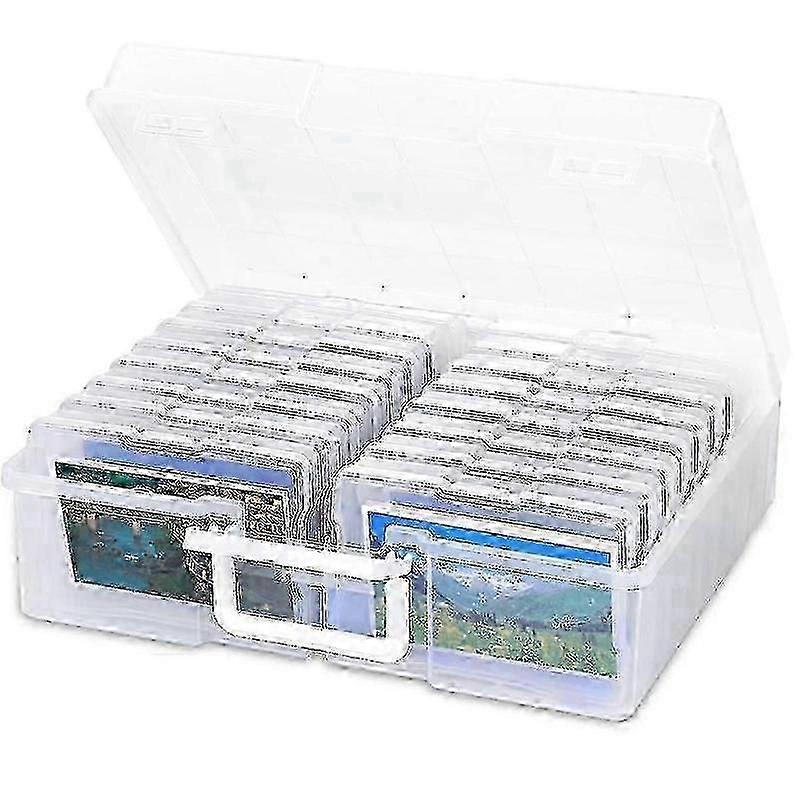 صندوق تخزين صور محمول مع 16 مقصورة لتنظيم الصور والذكريات