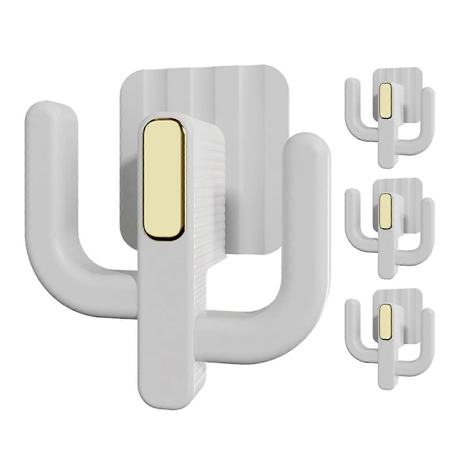 Wall Mounted Slipper Rack with Hooks, 4 Pack Door Shoe Organizer for Bathroom and Entryway Storage