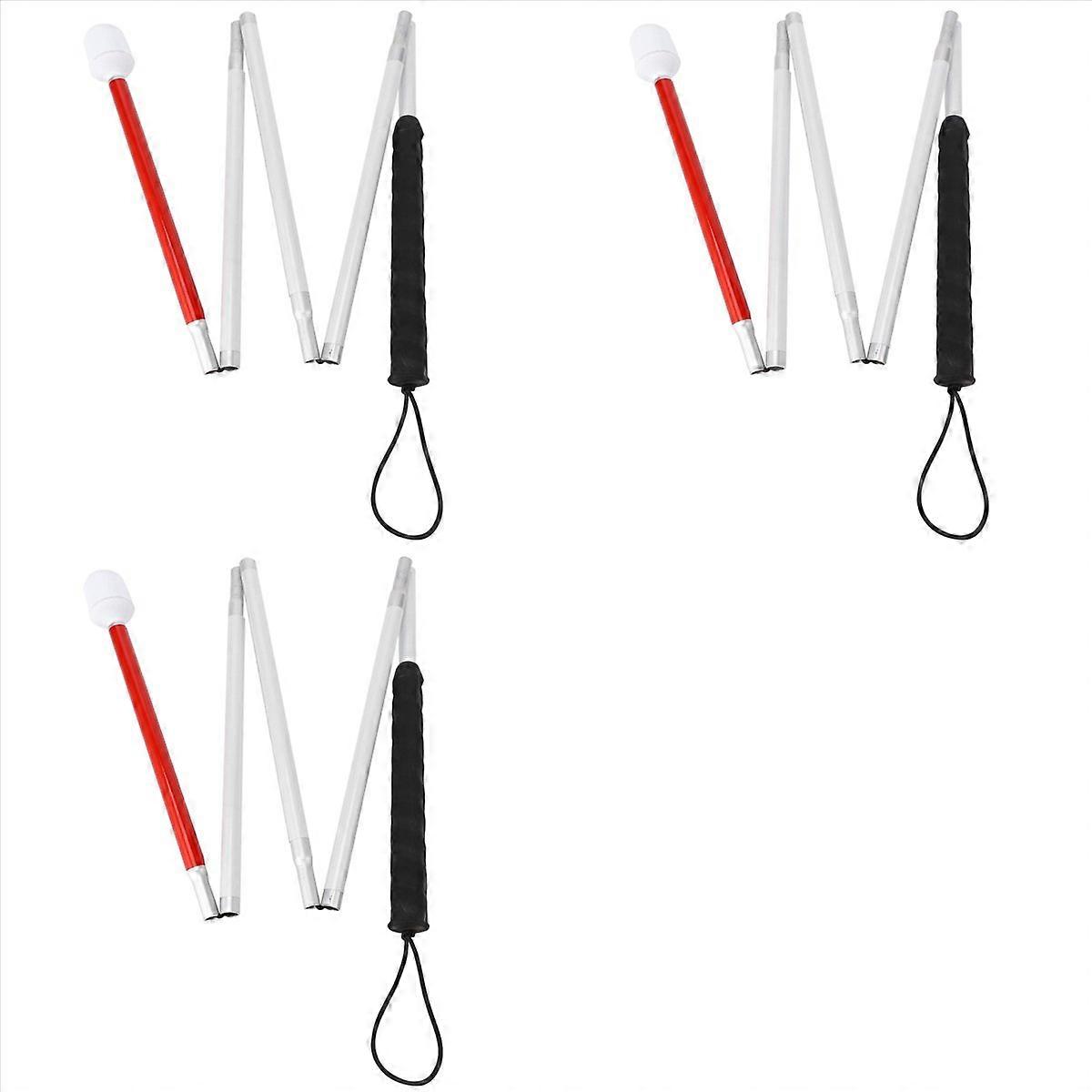 3X Aluminum Folding Cane 4-Sec Folding Cane with Rolling Tip for Blind Walking Stick