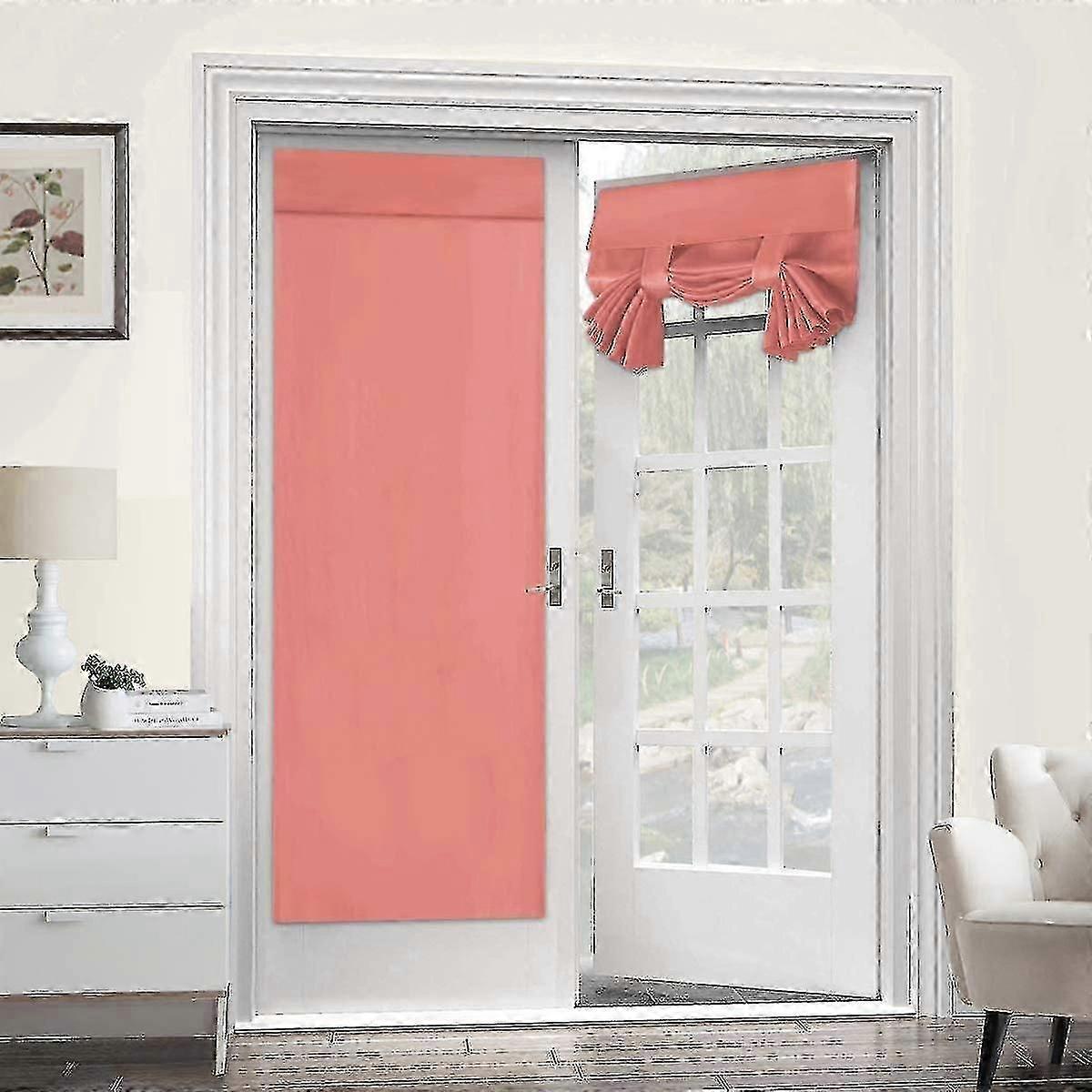 Curtain Panel, Door Wall Window Panel Screen, Coral Pink