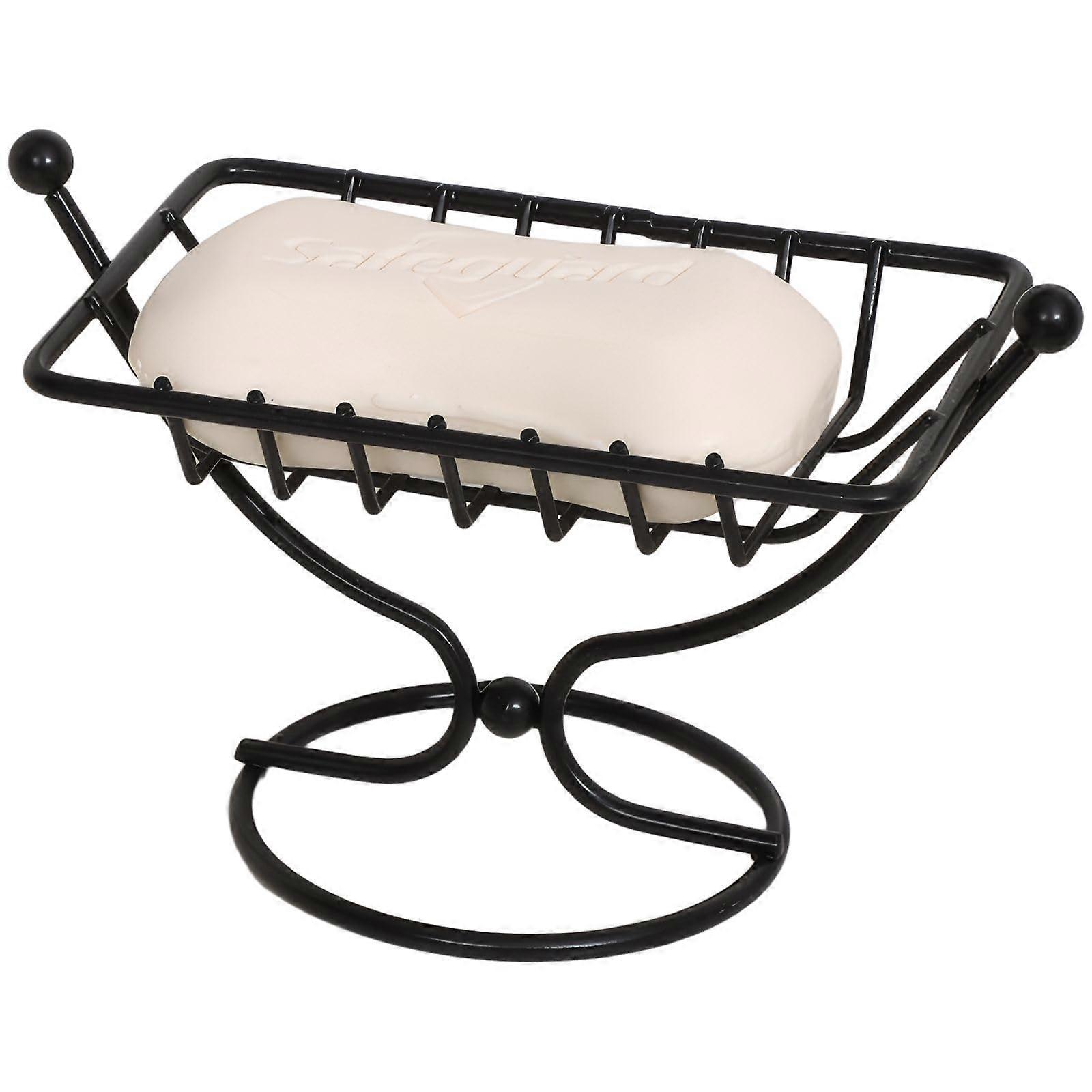 Square Soap Dish with Drain Holes for Bathroom Counter, Modern CorrosionResistant Soap Holder Tray