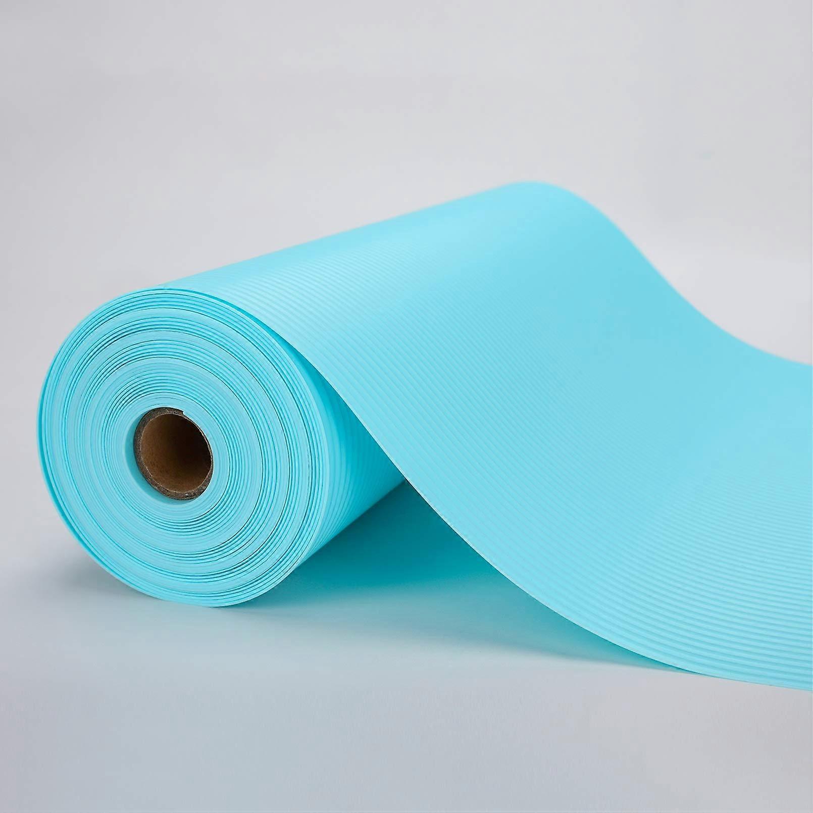 Shelf Liner Non Adhesive Waterproof Cabinet and Drawer Liner, Washable 17.5in x 20ft Blue