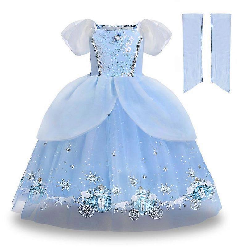 Robe de Cendrillon pour filles Luxora, robe de princesse féerique avec tutu, déguisement pour fêtes et cosplay, pour les 3-7 ans